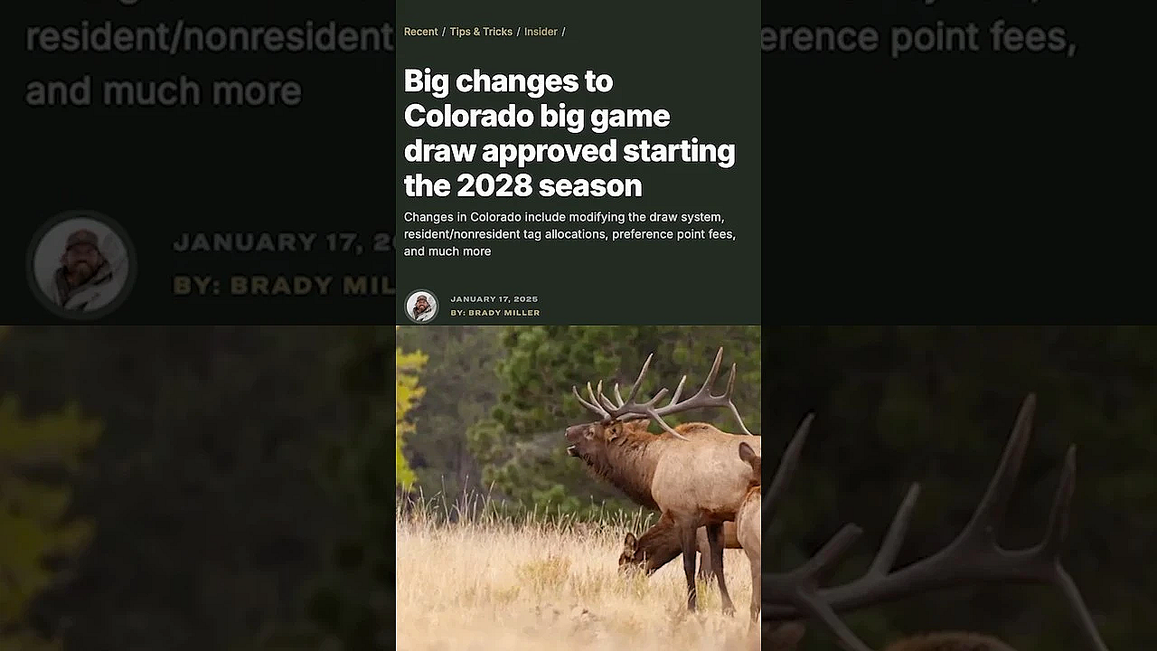 Major Changes To Colorado's Hunting Preference Points System!