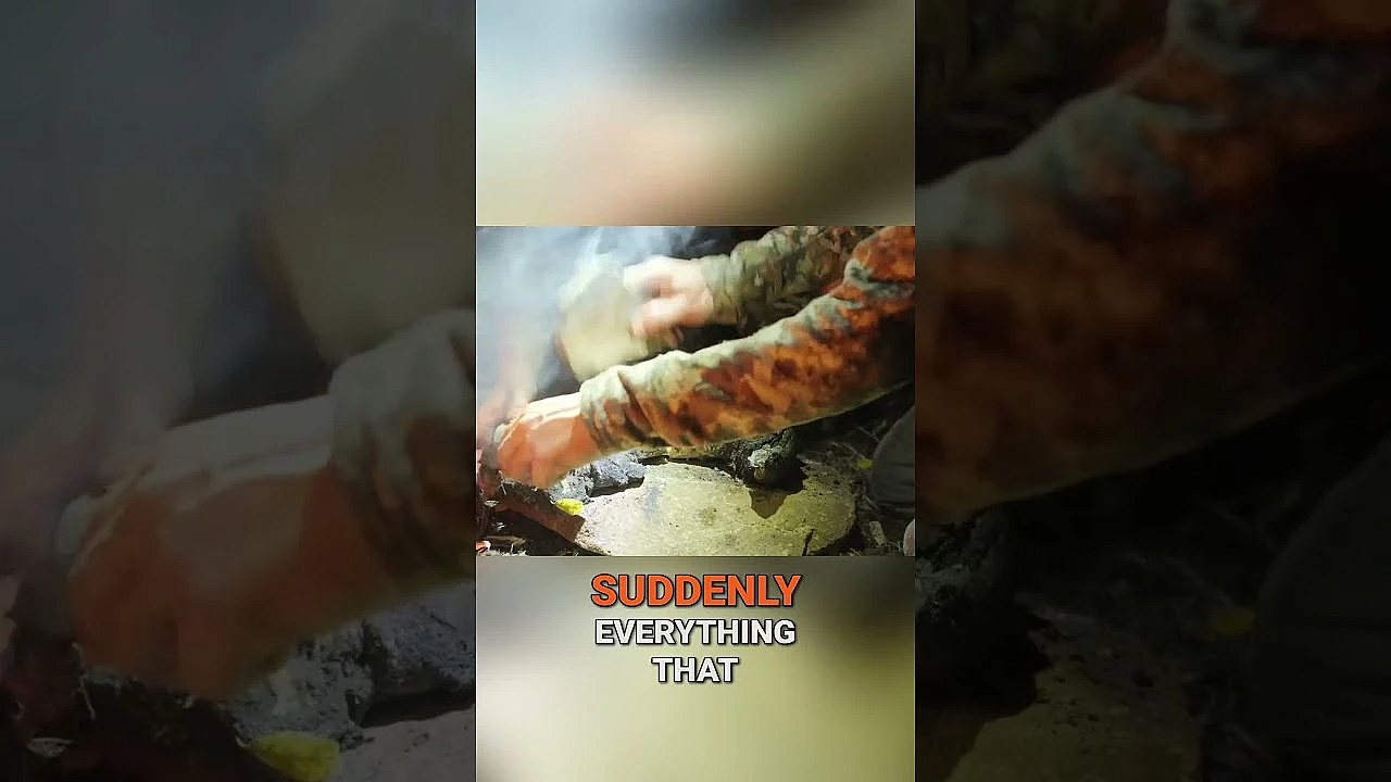 Roasting a moose femur on the campfire then cracking it open with a rock