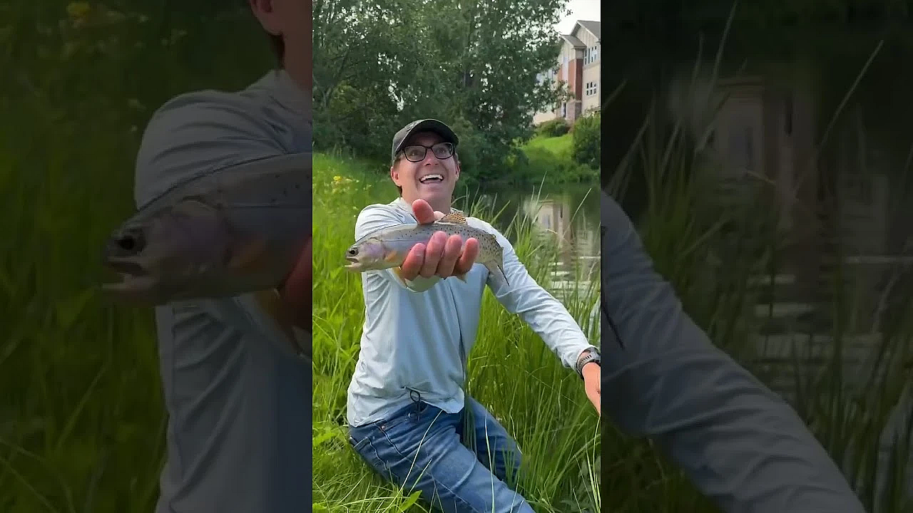 The Day We Found Out There Were Fish In The New Office Pond. #fueledbynature #meateater #fishing