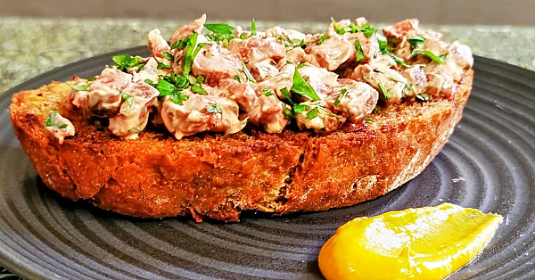 Venison Liver Recipe. 'crostini Di Figatini' Venison Liver Croutons. #srp #venison #venisonliver