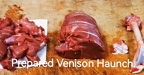 A Haunch Of Venison. Deboning And Tying A Little Venison Haunch Ready For Roasting. #srp #venison