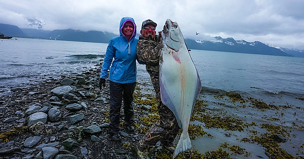 Giant Alaskan Flat Fish! {catch Clean Cook} I Almost Lost My Eye!!! (millers Landing, Seward, Ak)