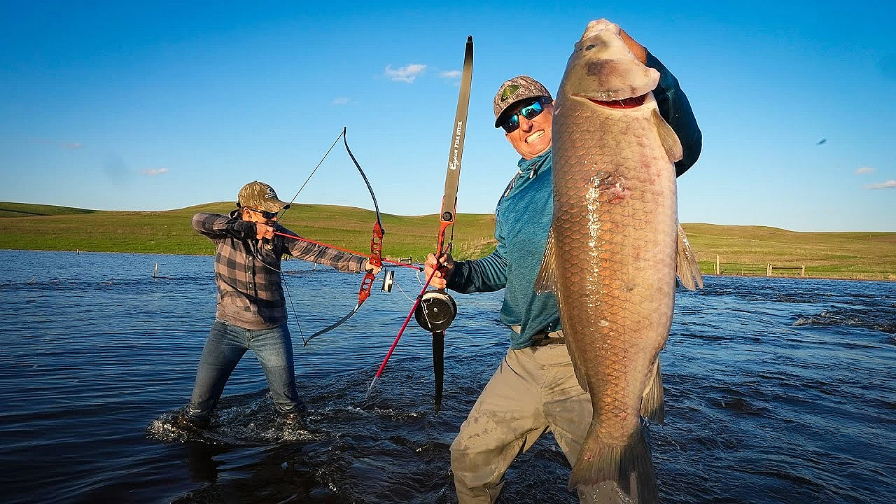 Bowfishing For Monster Buffalo Carp!!! {catch Clean Cook} Shocking!!!