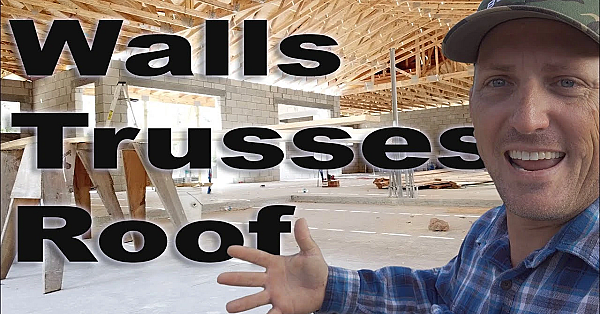 Building Our Dream Home! Baby Otter!!! Walls, Trusses, Roof