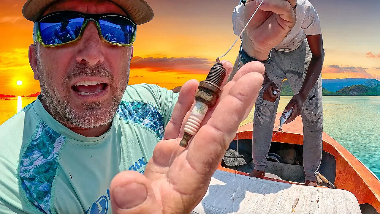 Using A Spark Plug To Catch Fish With Local Fisherman! {catch Clean Cook} Curacao
