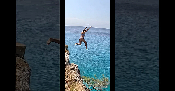 How Not To Jump Off A Cliff! #viral #shorts