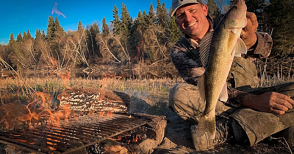 Walleye Over Camp Fire On Remote Island {catch Clean Cook}