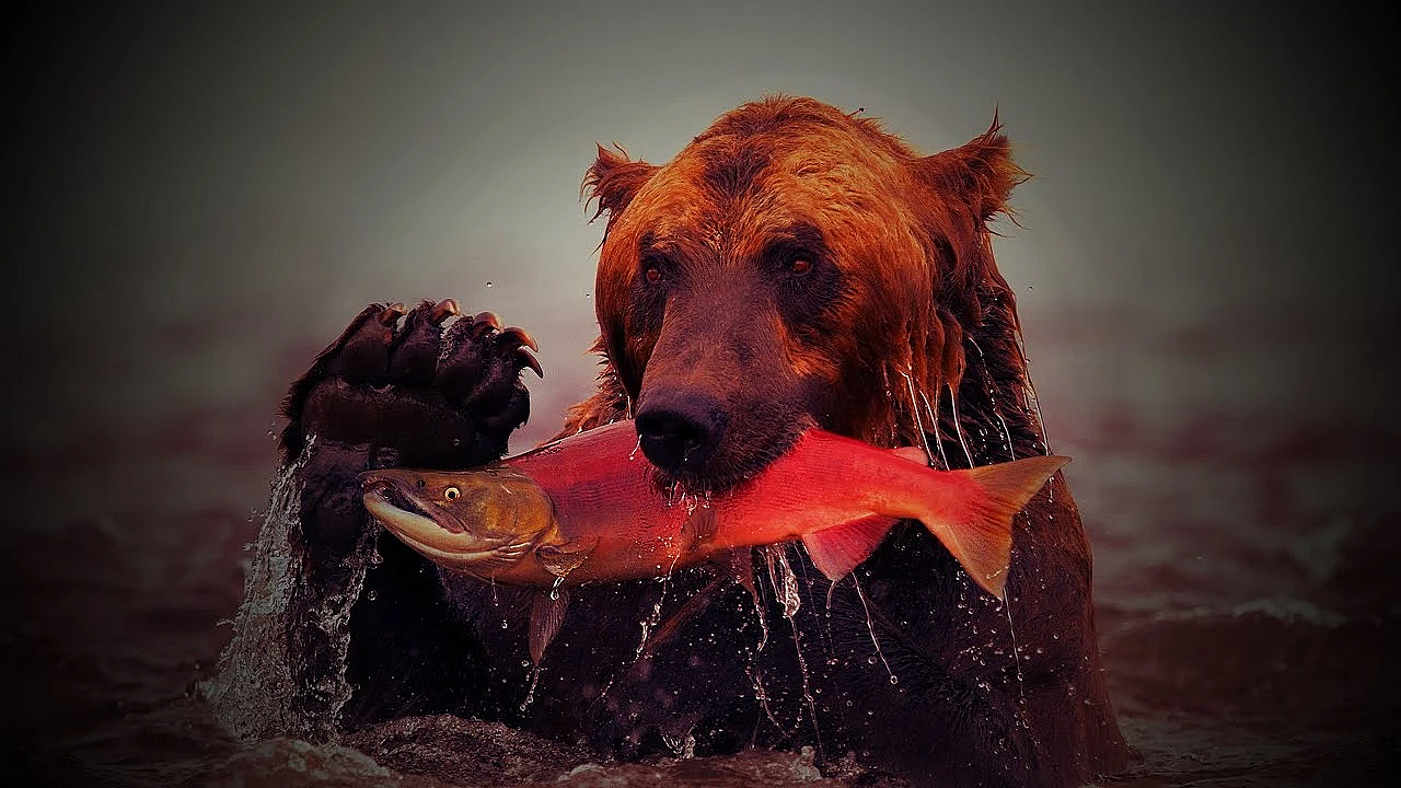 Catching Wild Salmon Near Massive Bears!!!  {catch Clean Cook} Fresh Fish Grilled On The Boat!