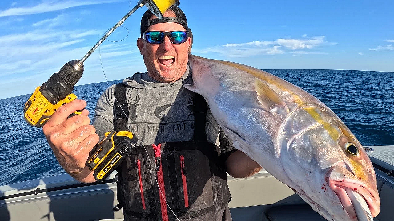 Home-made Fishing Reel From A Cordless Drill! {catch Clean Cook} Huge Family Meal