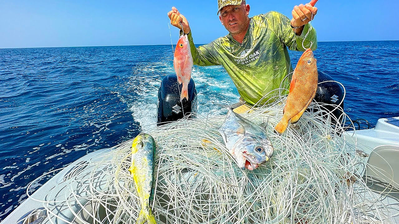 This Giant Bundle Of Line Was A Killing Machine! {catch Clean Cook} Old Bahama Bay, The Bahamas!