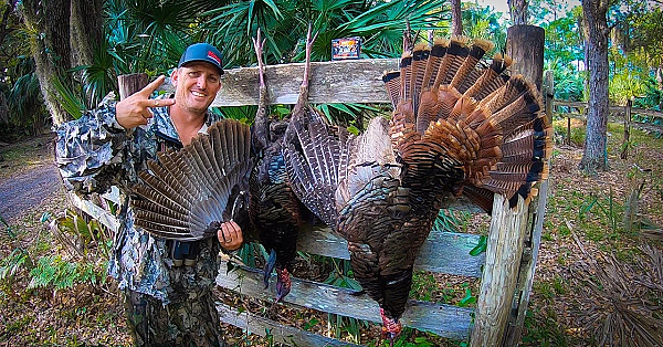 2 Osceola Long Beard Gobblers With 1 Shot! {catch Clean Cook}