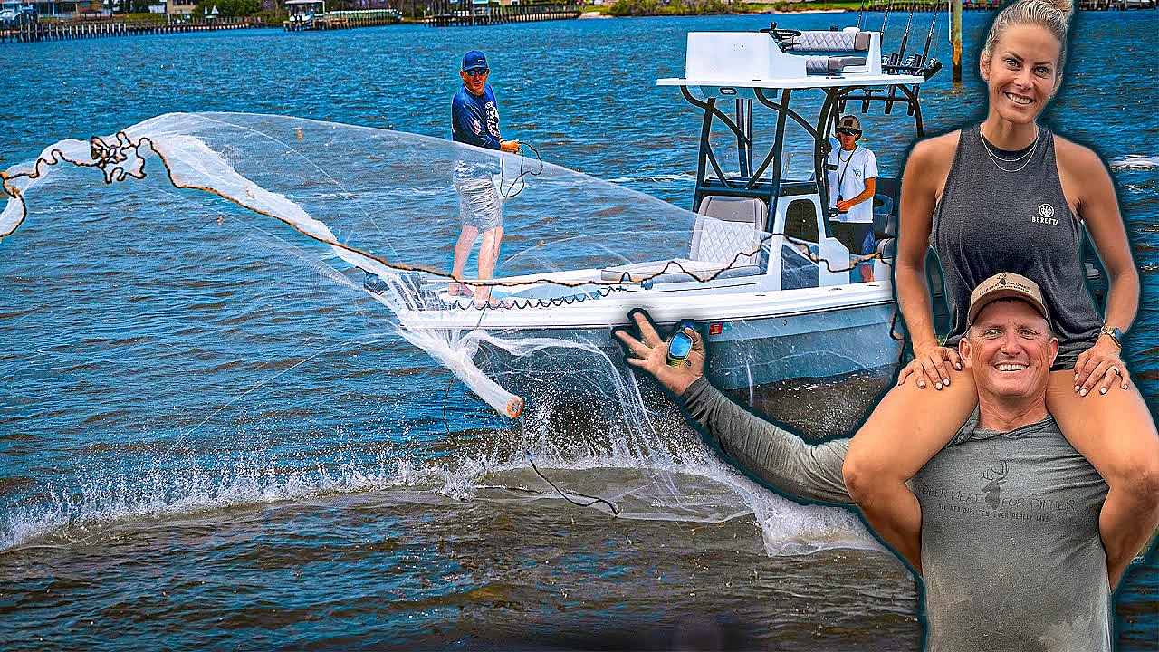 Cast Netting Huge Shrimp {Catch Clean Cook} Shrimp Boil  with DeerMom!