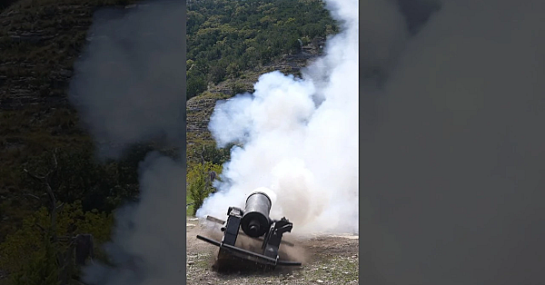 Shooting A Bowling Ball Out Of A Canon! #shorts #viral