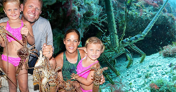 Deep Sea Diving For Wild Spiny Lobsters {catch Clean Cook} Epic Family Cook Out!!!