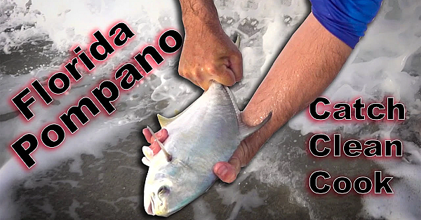 Catching Monster Pompano On Sand Fleas! {catch Clean Cook} Baked Pompano Almandine