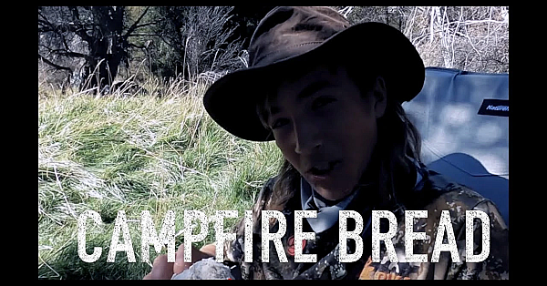 Primitive Bread Making In The Campfire