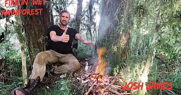 Wet Rainforest Firelighting With Josh James New Zealand