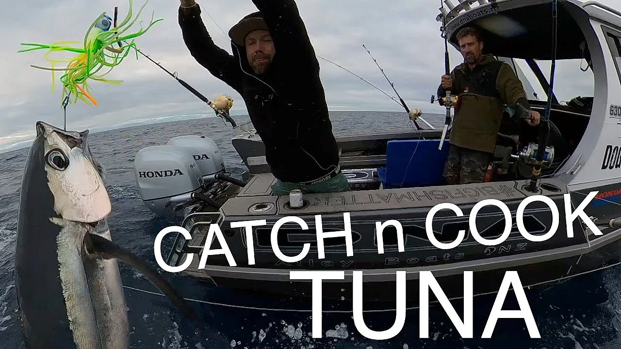 Offshore Fishing With Josh James And Jack Tuna Catch And Cook, Hokitika Trench New Zealand