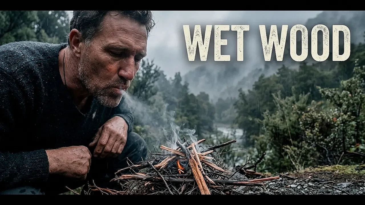 Lighting a Campfire in the mountains is hard sometimes when its raining and everything is wet