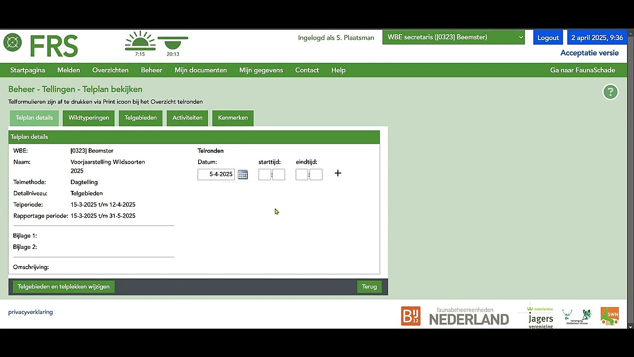 Telronde Aanmaken In Telplan