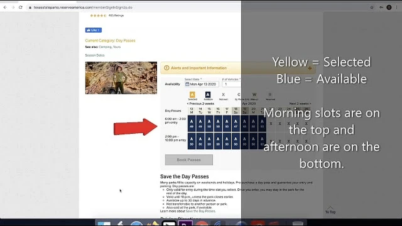 How To Make A Texas State Park Online Reservation For Parks With Time Entry Windows (desktop)