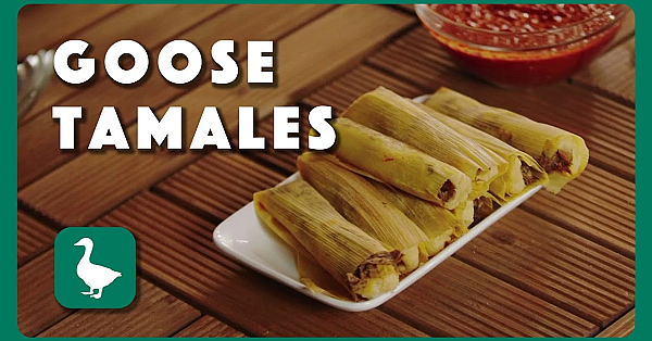 Goose Tamales With Roasted Red Pepper Sauce