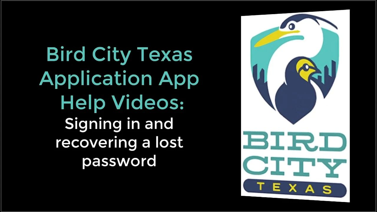 Bird City Texas: Signing In And Recovering Lost Password