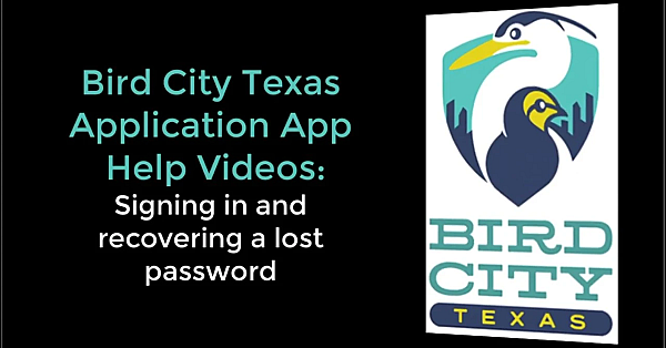 Bird City Texas: Signing In And Recovering Lost Password