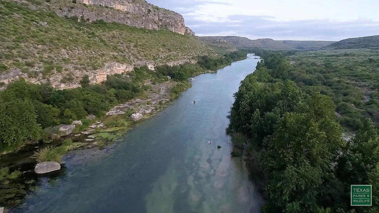 Flying Along The Devils River - Postcard From Texas