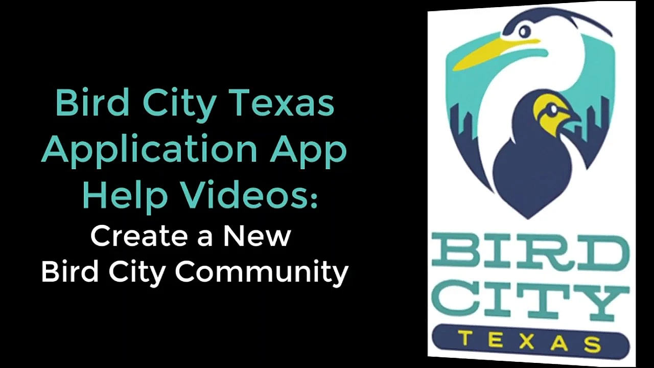 Bird City Texas: Register A New Community