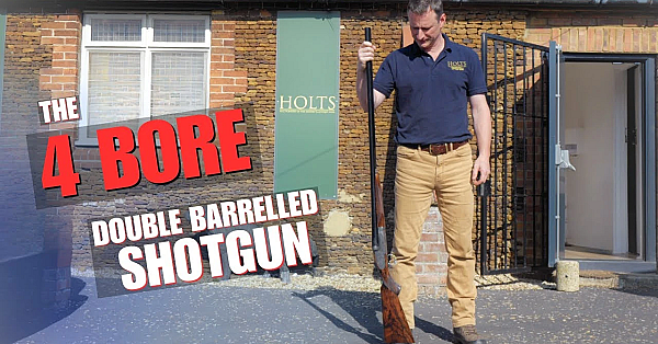 The Gun As Big As A Man!!  4 Bore Double